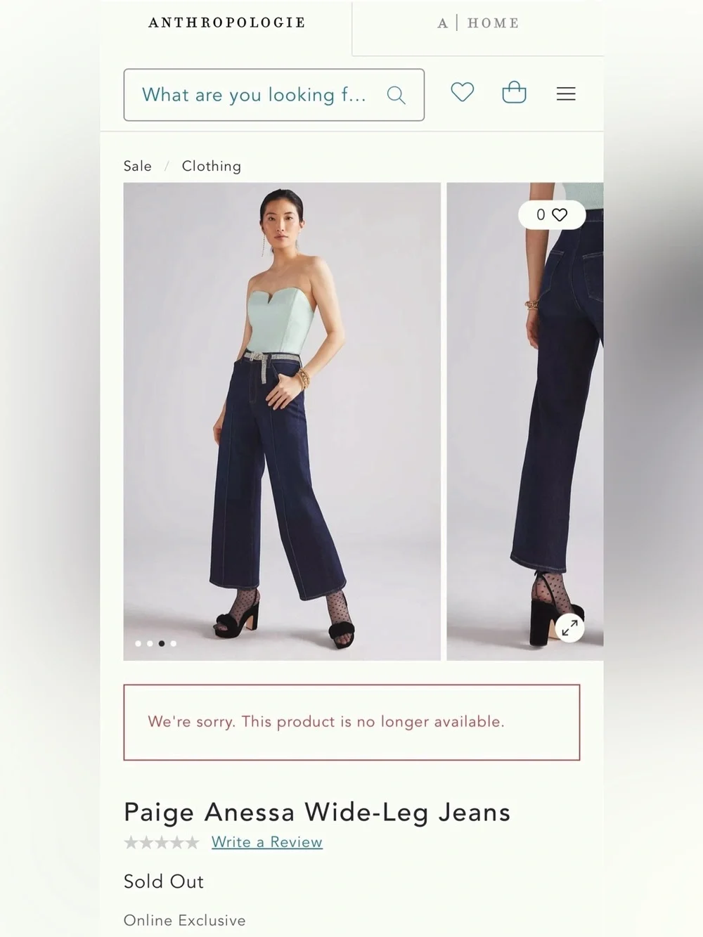 PAIGE Anessa Wide Leg Jeans, Size 28 - Picture 13 of 14